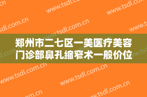 郑州市二七区一美医疗美容门诊部鼻孔缩窄术一般价位是多少费用?好不好?