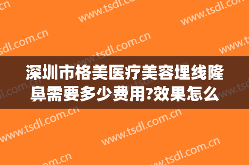 深圳市格美医疗美容埋线隆鼻需要多少费用?效果怎么样?(正规医院埋线双眼皮价格)
