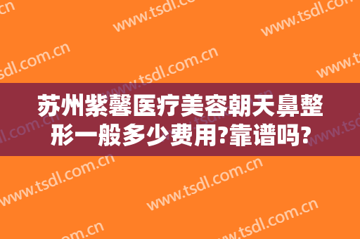 苏州紫馨医疗美容朝天鼻整形一般多少费用?靠谱吗?