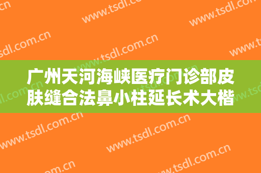 广州天河海峡医疗门诊部皮肤缝合法鼻小柱延长术大楷需要多少钱?贵不贵?