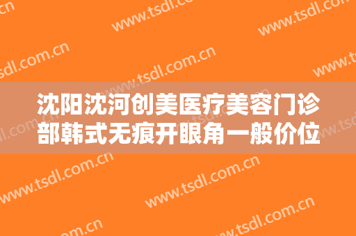 沈阳沈河创美医疗美容门诊部韩式无痕开眼角一般价位是多少?怎么样?
