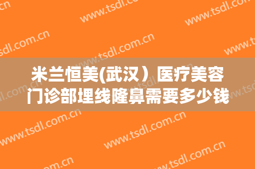 米兰恒美(武汉）医疗美容门诊部埋线隆鼻需要多少钱?可靠吗?