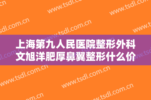 上海第九人民医院整形外科文旭洋肥厚鼻翼整形什么价格?效果怎么样?