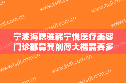 宁波海曙雅韩宁悦医疗美容门诊部鼻翼削薄大楷需要多少费用?好不好?