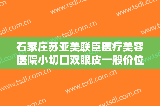 石家庄苏亚美联臣医疗美容医院小切口双眼皮一般价位是多少钱?好不好?