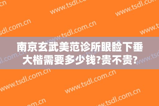 南京玄武美范诊所眼睑下垂大楷需要多少钱?贵不贵?