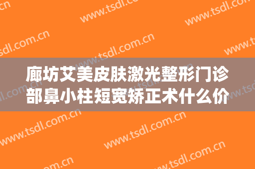 廊坊艾美皮肤激光整形门诊部鼻小柱短宽矫正术什么价格?好不好?(廊坊艾美医疗整形医院怎么样)