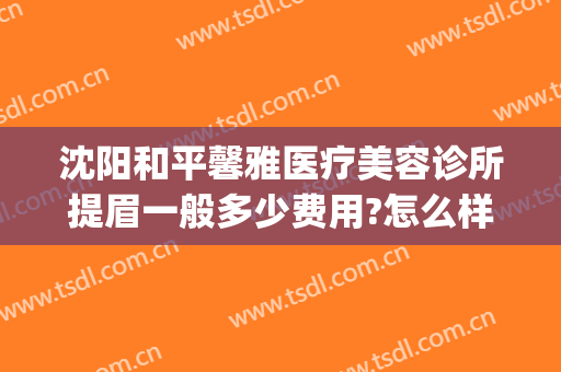 沈阳和平馨雅医疗美容诊所提眉一般多少费用?怎么样?(沈阳哪家美容院纹眉最好)