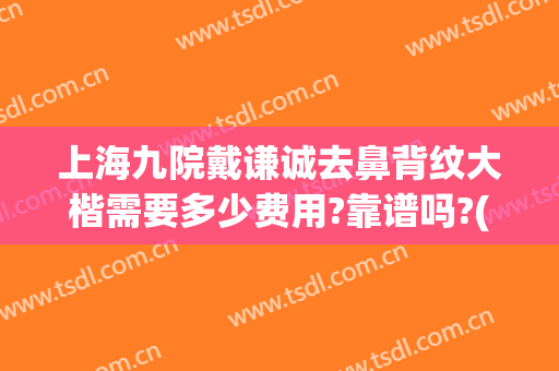 上海九院戴谦诚去鼻背纹大楷需要多少费用?靠谱吗?(上海九院戴传昌做鼻子怎么样)