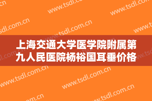 上海交通大学医学院附属第九人民医院杨裕国耳垂价格表!可靠吗?