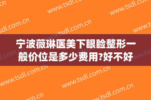 宁波薇琳医美下眼睑整形一般价位是多少费用?好不好?(宁波薇琳整形怎么样)