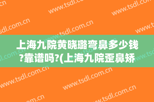上海九院黄晓璐弯鼻多少钱?靠谱吗?(上海九院歪鼻矫正)