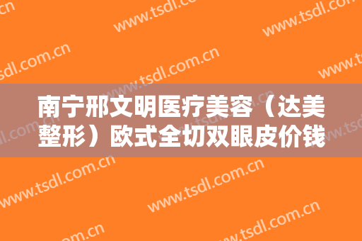 南宁邢文明医疗美容（达美整形）欧式全切双眼皮价钱?好不好?