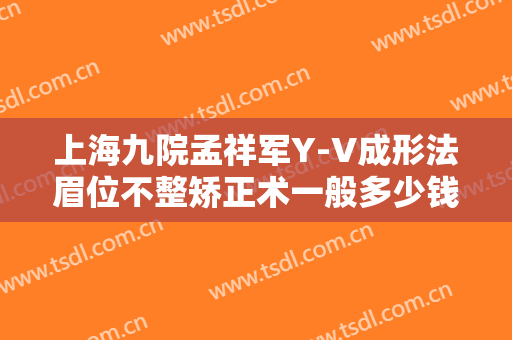 上海九院孟祥军Y-V成形法眉位不整矫正术一般多少钱?有哪些优势?