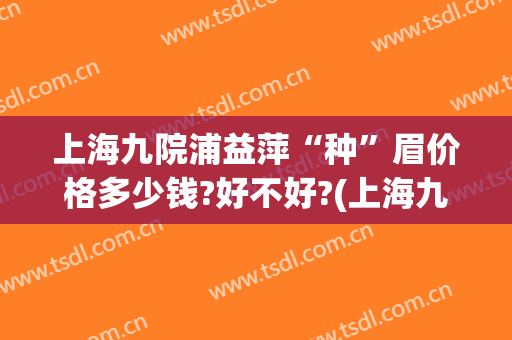 上海九院浦益萍“种”眉价格多少钱?好不好?(上海九院种眉毛多少钱)