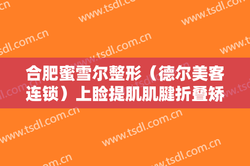合肥蜜雪尔整形（德尔美客连锁）上睑提肌肌腱折叠矫正术价格?可靠吗?