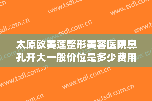 太原欧美莲整形美容医院鼻孔开大一般价位是多少费用?效果怎么样?(太原美容整形医院开眼角)