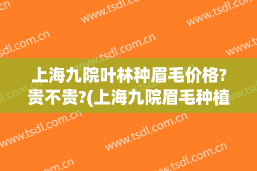 上海九院叶林种眉毛价格?贵不贵?(上海九院眉毛种植)