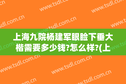 上海九院杨建军眼睑下垂大楷需要多少钱?怎么样?(上海九院做上眼睑下垂要多少钱)