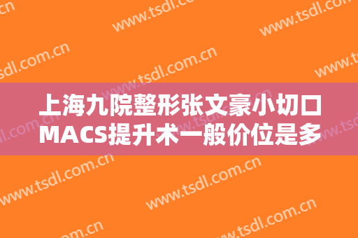 上海九院整形张文豪小切口MACS提升术一般价位是多少?效果怎么样?