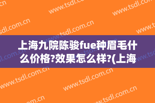 上海九院陈骏fue种眉毛什么价格?效果怎么样?(上海九院种植眉毛)