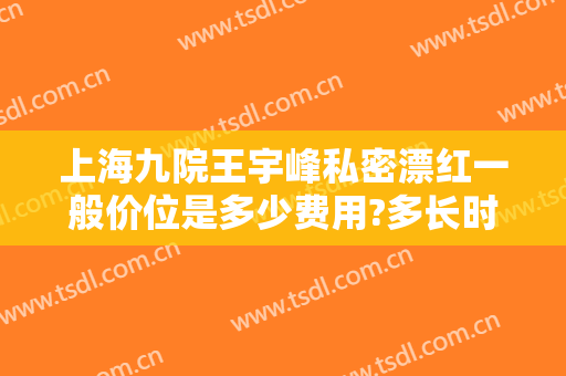 上海九院王宇峰私密漂红一般价位是多少费用?多长时间恢复?
