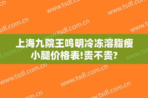 上海九院王鸣明冷冻溶脂瘦小腿价格表!贵不贵?