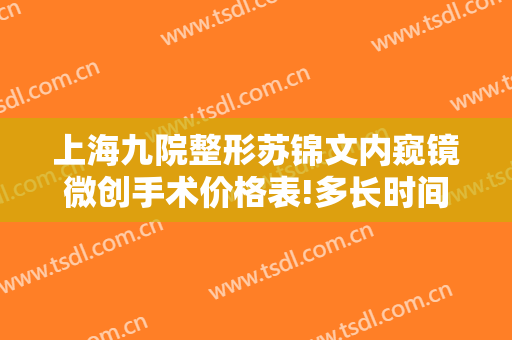 上海九院整形苏锦文内窥镜微创手术价格表!多长时间恢复?