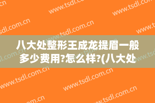 八大处整形王成龙提眉一般多少费用?怎么样?(八大处王欢隆鼻怎么样)