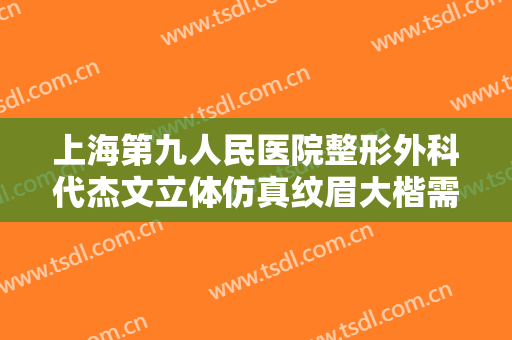 上海第九人民医院整形外科代杰文立体仿真纹眉大楷需要多少费用?可靠吗?