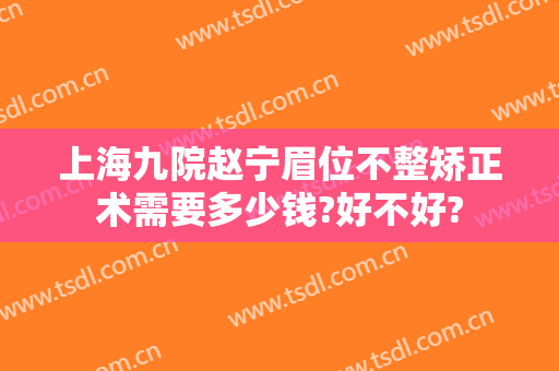 上海九院赵宁眉位不整矫正术需要多少钱?好不好?