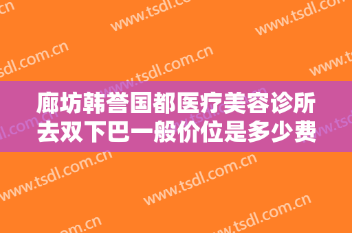 廊坊韩誉国都医疗美容诊所去双下巴一般价位是多少费用?效果怎么样?