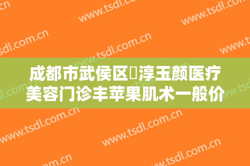 成都市武侯区渼淳玉颜医疗美容门诊丰苹果肌术一般价位是多少费用?可靠吗?