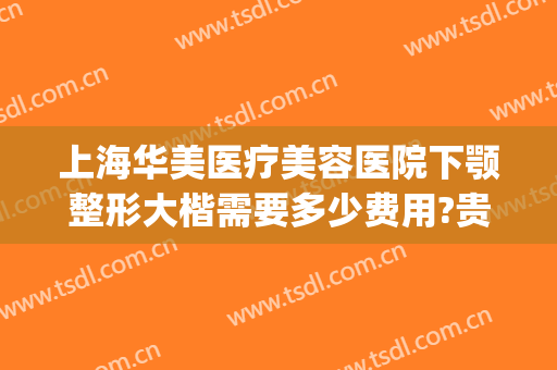 上海华美医疗美容医院下颚整形大楷需要多少费用?贵不贵?(医美下巴多少钱)