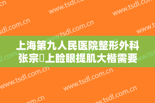 上海第九人民医院整形外科张宗棨上睑眼提肌大楷需要多少费用?有哪些优势?