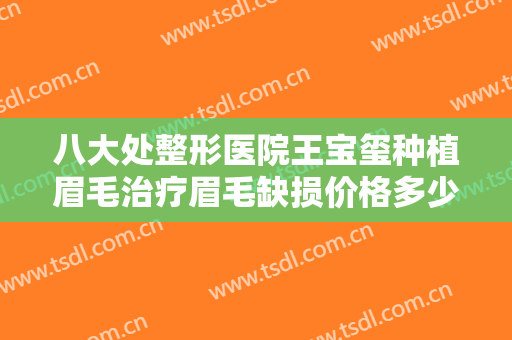 八大处整形医院王宝玺种植眉毛治疗眉毛缺损价格多少钱?效果怎么样?
