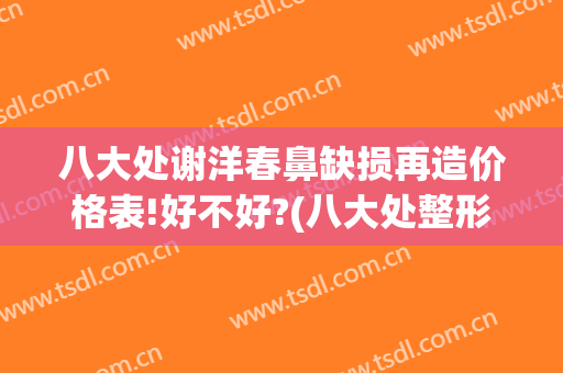 八大处谢洋春鼻缺损再造价格表!好不好?(八大处整形谢洋春)