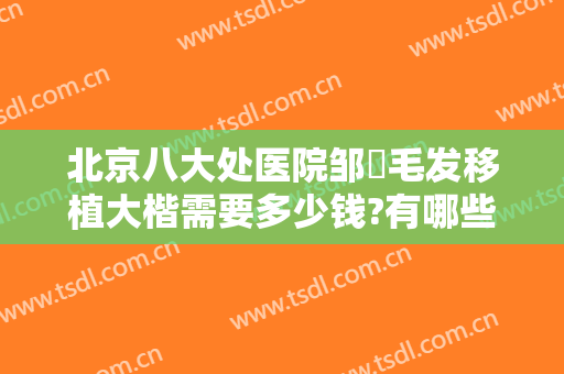 北京八大处医院邹翀毛发移植大楷需要多少钱?有哪些优势?