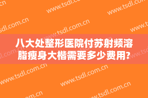 八大处整形医院付苏射频溶脂瘦身大楷需要多少费用?好不好?