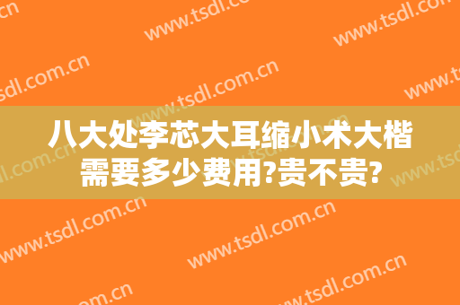 八大处李芯大耳缩小术大楷需要多少费用?贵不贵?