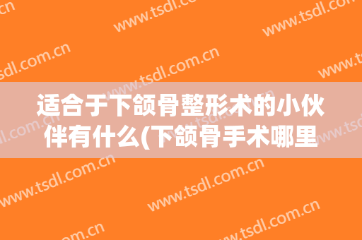 适合于下颌骨整形术的小伙伴有什么(下颌骨手术哪里做的好)