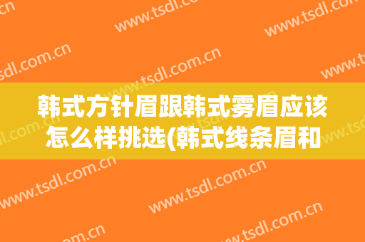 韩式方针眉跟韩式雾眉应该怎么样挑选(韩式线条眉和雾眉区别)