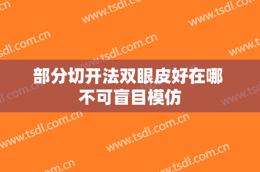 部分切开法双眼皮好在哪 不可盲目模仿