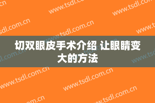 切双眼皮手术介绍 让眼睛变大的方法