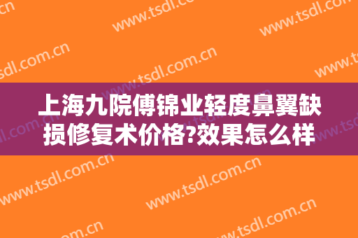 上海九院傅锦业轻度鼻翼缺损修复术价格?效果怎么样?