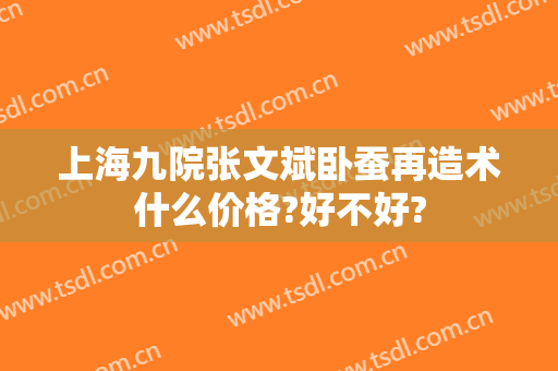 上海九院张文斌卧蚕再造术什么价格?好不好?