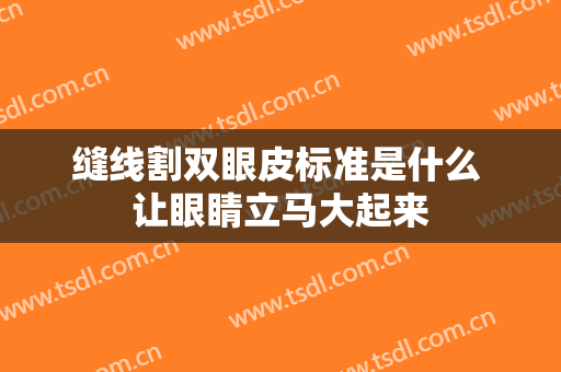 缝线割双眼皮标准是什么 让眼睛立马大起来