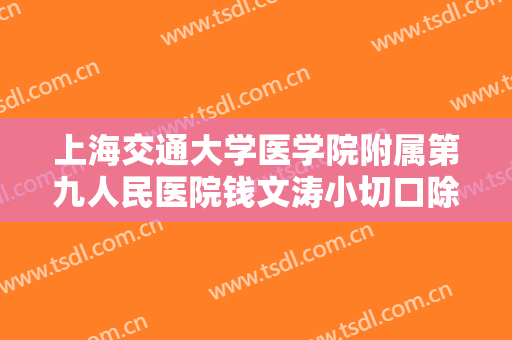 上海交通大学医学院附属第九人民医院钱文涛小切口除皱去鱼尾纹多少钱?好不好?