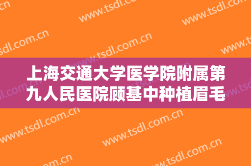 上海交通大学医学院附属第九人民医院顾基中种植眉毛治疗眉毛缺损一般价位是多少?靠谱吗?