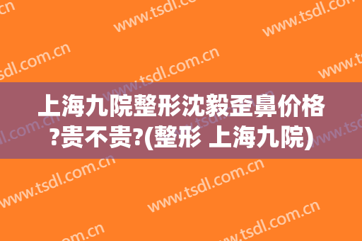 上海九院整形沈毅歪鼻价格?贵不贵?(整形 上海九院)